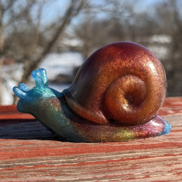 Plant Decor Colorful Snail Mushroom Plant Decor Handmade Resin Art Cute - Picture 4 of 8